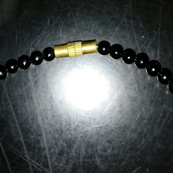 Red Died Horn Hairpipe Necklace & Earring Set - Picture 3 of 3